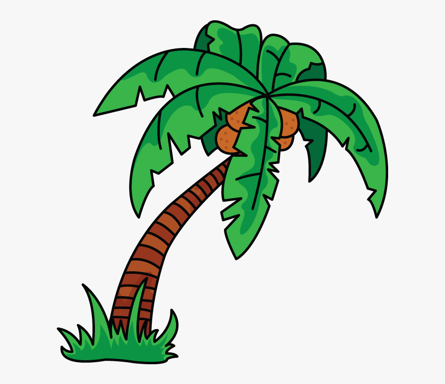 Drawing Dates Tree - Palm Tree Drawing With Monkey, Transparent Clipart