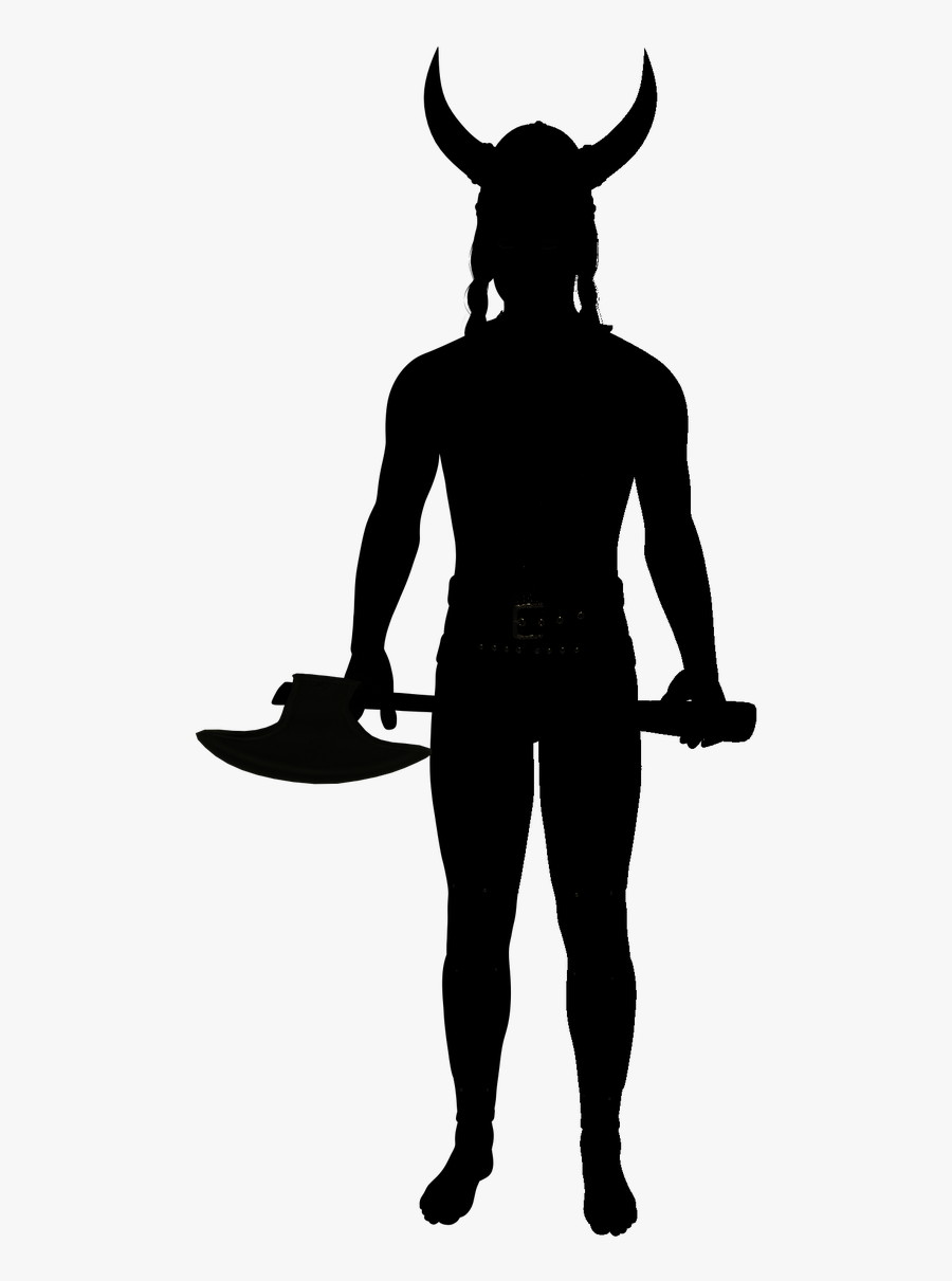 Silhouette, Viking, Nordmann, Warrior, Fighter, Axe - Viking Black And White Silhouette, Transparent Clipart