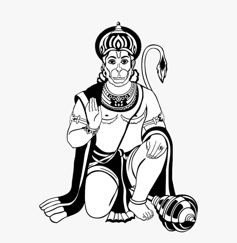 Transparent Hanuman Png - Hanuman Black And White, Transparent Clipart