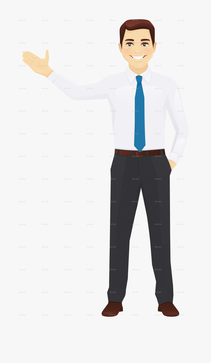 Vector Office Man Standing - Cartoon Businessman Transparent Background, Transparent Clipart