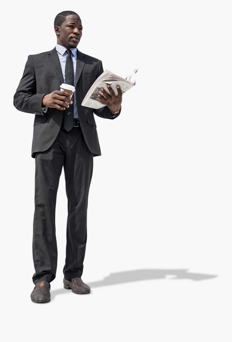 Office Businessman With Coffee And Newspaper - Png Coffee Man, Transparent Clipart