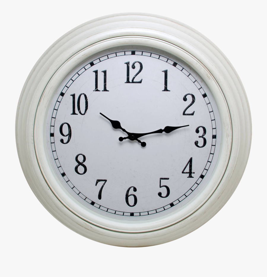 White Wall Clock Png Image - Twenty Five Minutes To Ten, Transparent Clipart