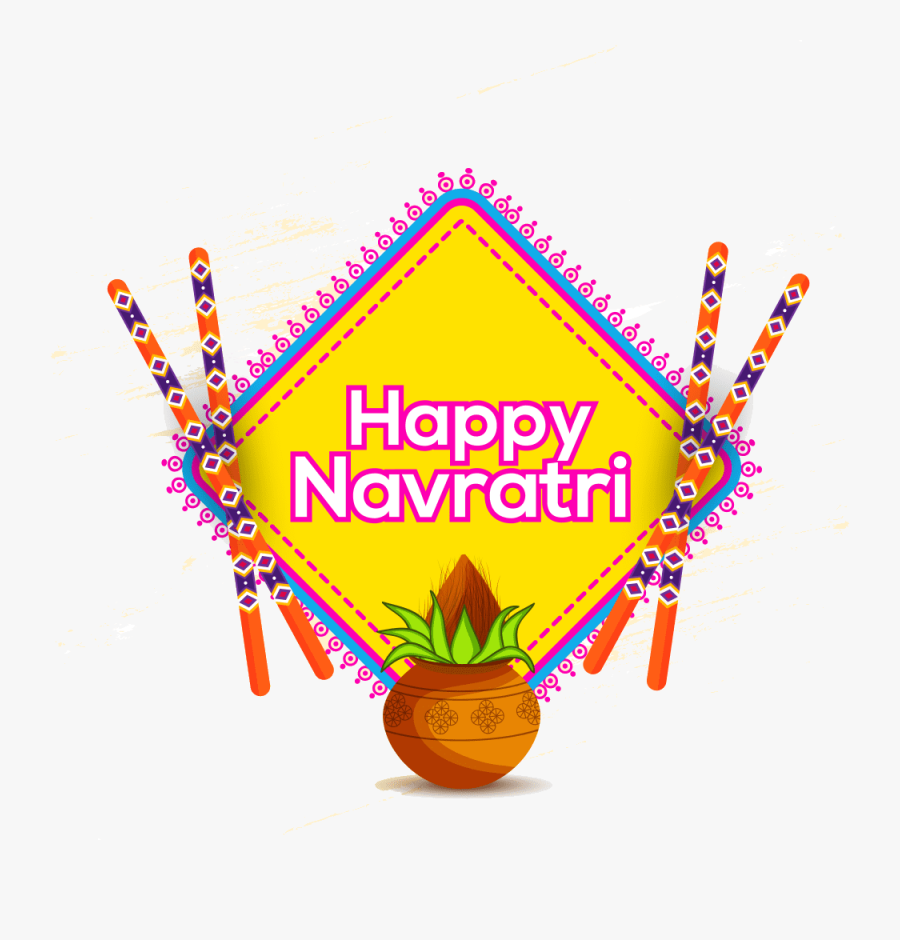 Happy Navratri Text Png, Transparent Clipart