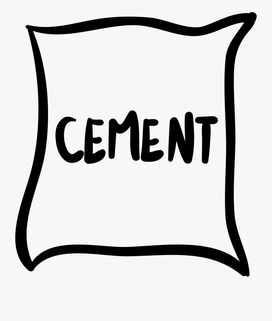Cement Bag Hand Drawn Construction Material - Cement Clipart Black And White, Transparent Clipart