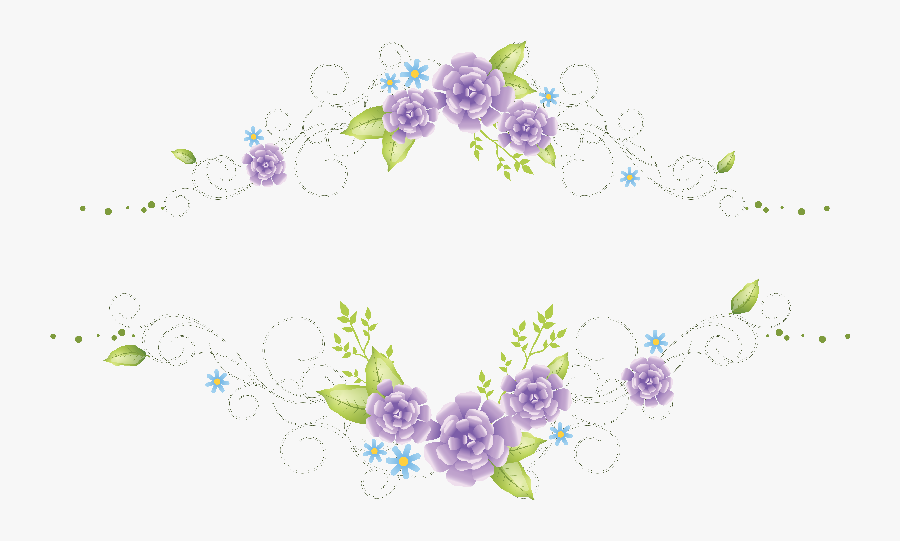 Marcos De Flores Lilas Png, Transparent Clipart