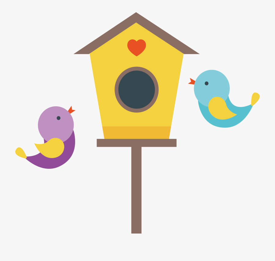 Cartoon Illustration Love Transprent - Bird House Cartoon Png, Transparent Clipart