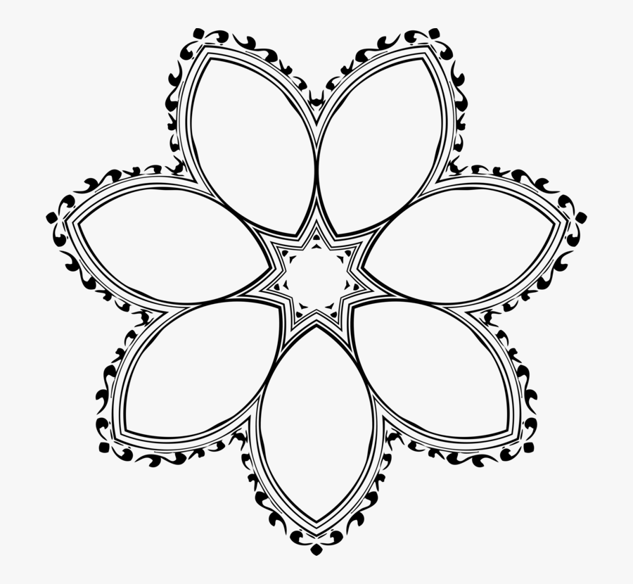 Transparent Black And White Vintage Floral Clipart - Çiçek Deseni Vektörel Yazisiz, Transparent Clipart