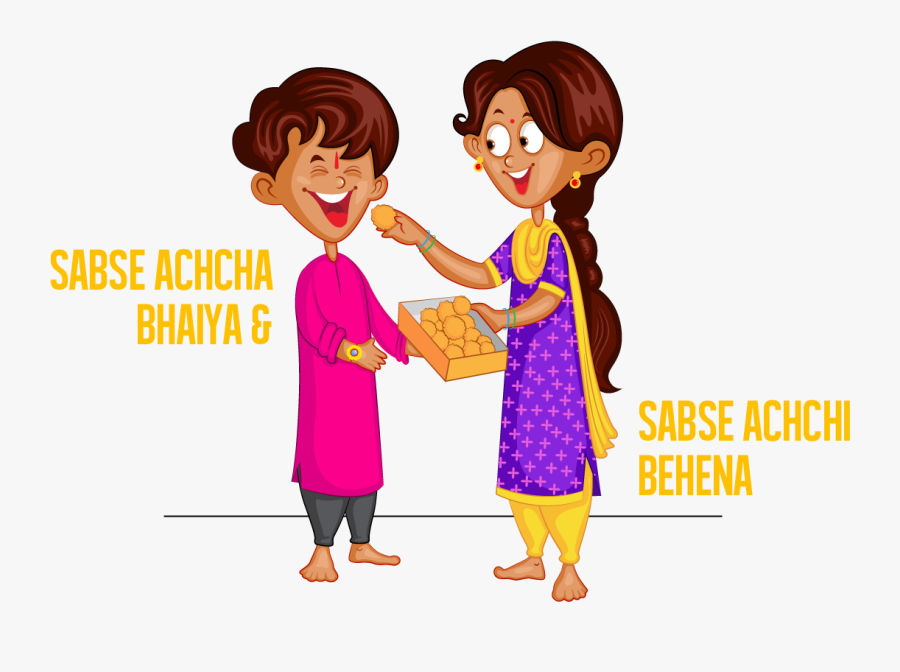 Brother And Sister Rakhi Vector, Transparent Clipart
