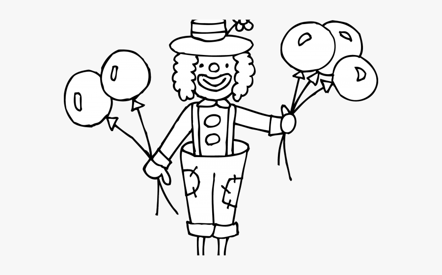 Clown Clip Art Black And White, Transparent Clipart