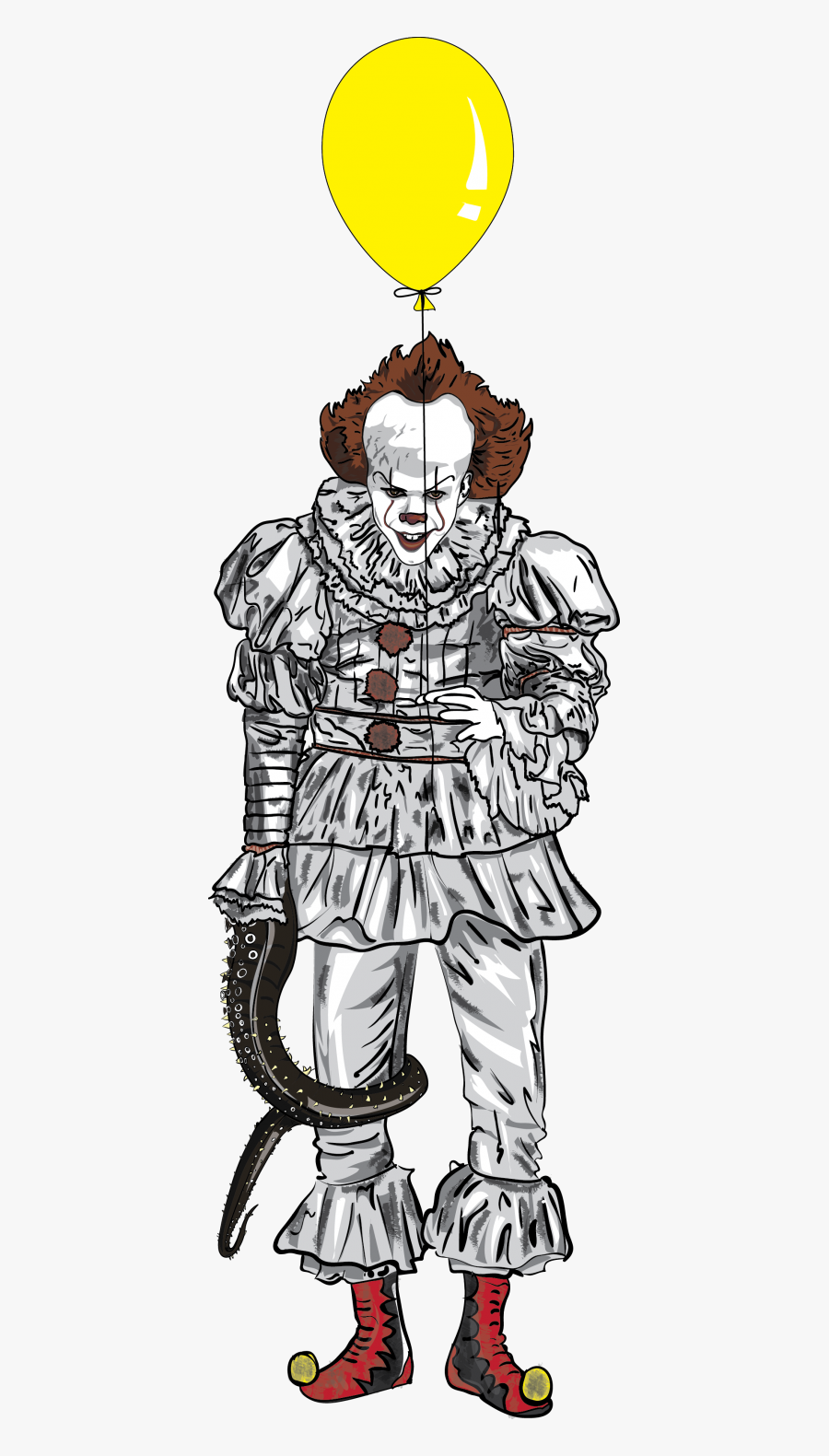 Illustration Of Pennywise The Clown From The New Movie, Transparent Clipart