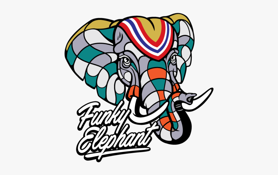 Funky Elephant, Transparent Clipart
