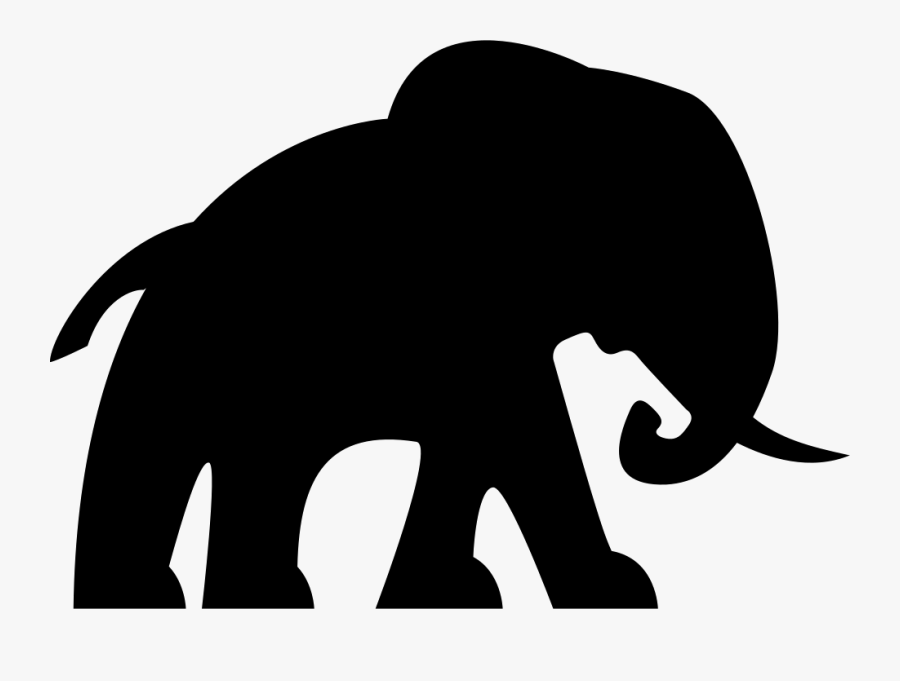Elephant Facing Right, Transparent Clipart