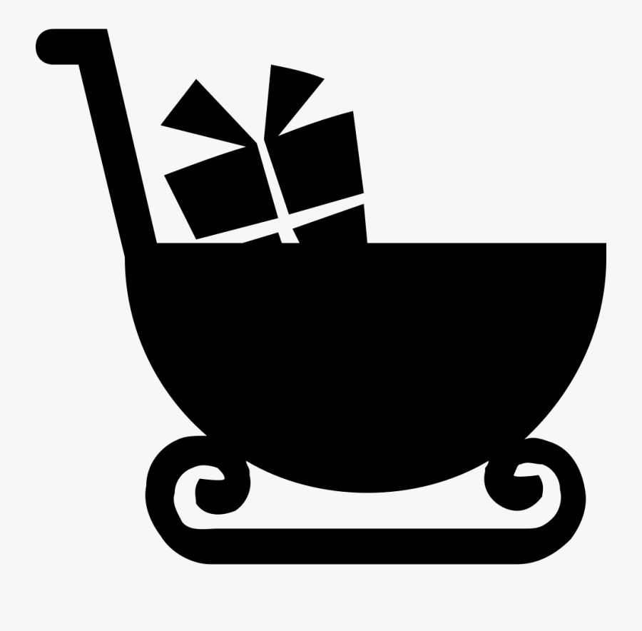 Christmas Shopping Cart, Transparent Clipart