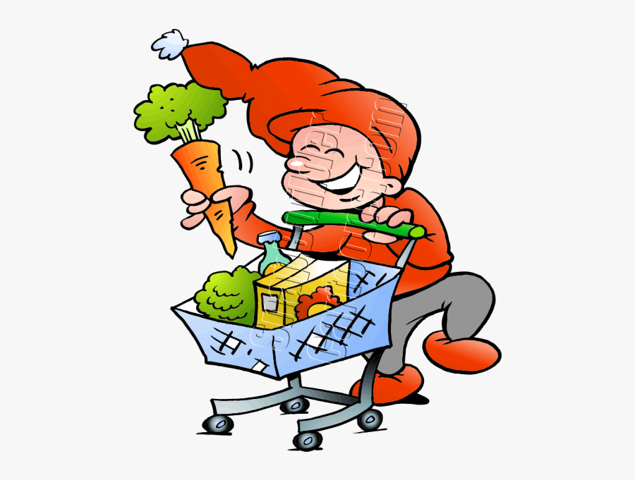Christmas Elf With Shopping Basket, Transparent Clipart