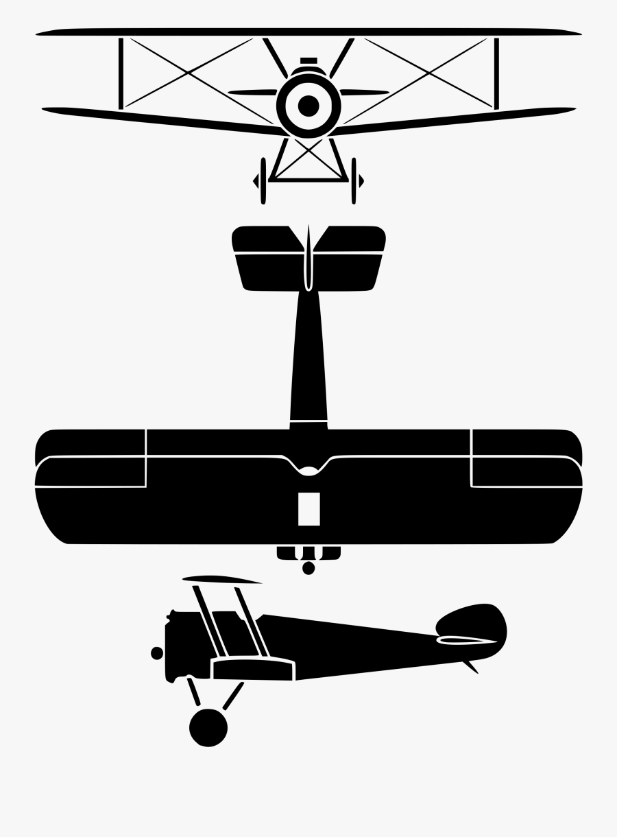 Plane Svg Vintage - Sopwith Camel Front View, Transparent Clipart