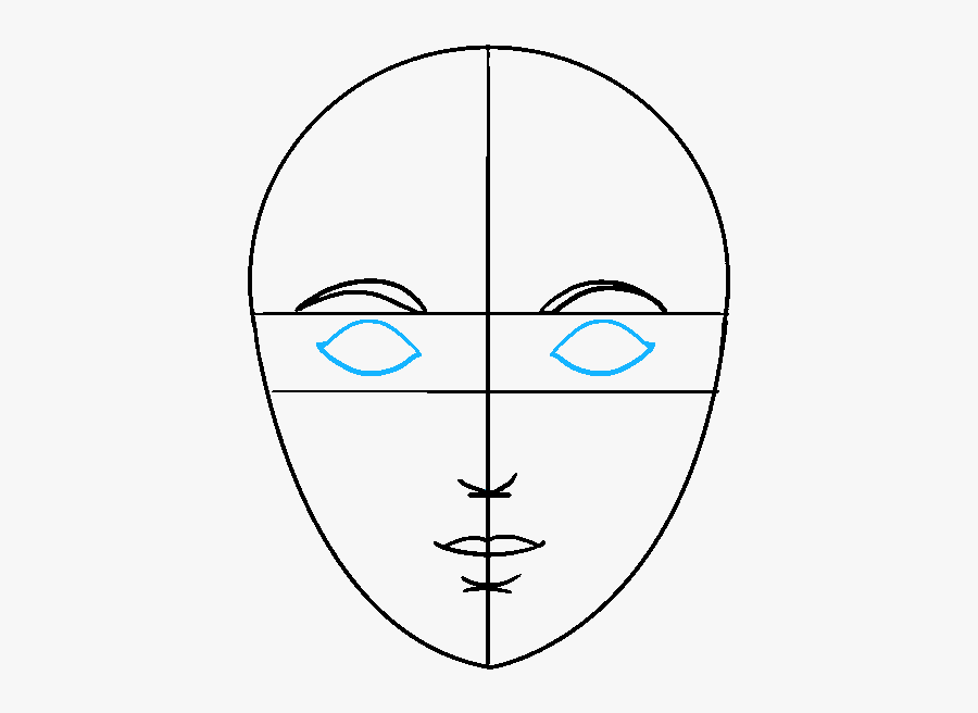 How To Draw Face - Face Line Drawing Guide, Transparent Clipart