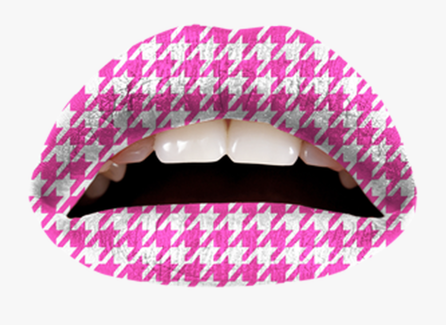 Violent Lips , Transparent Cartoons - Violent Lips Pink Houndstooth, Transparent Clipart