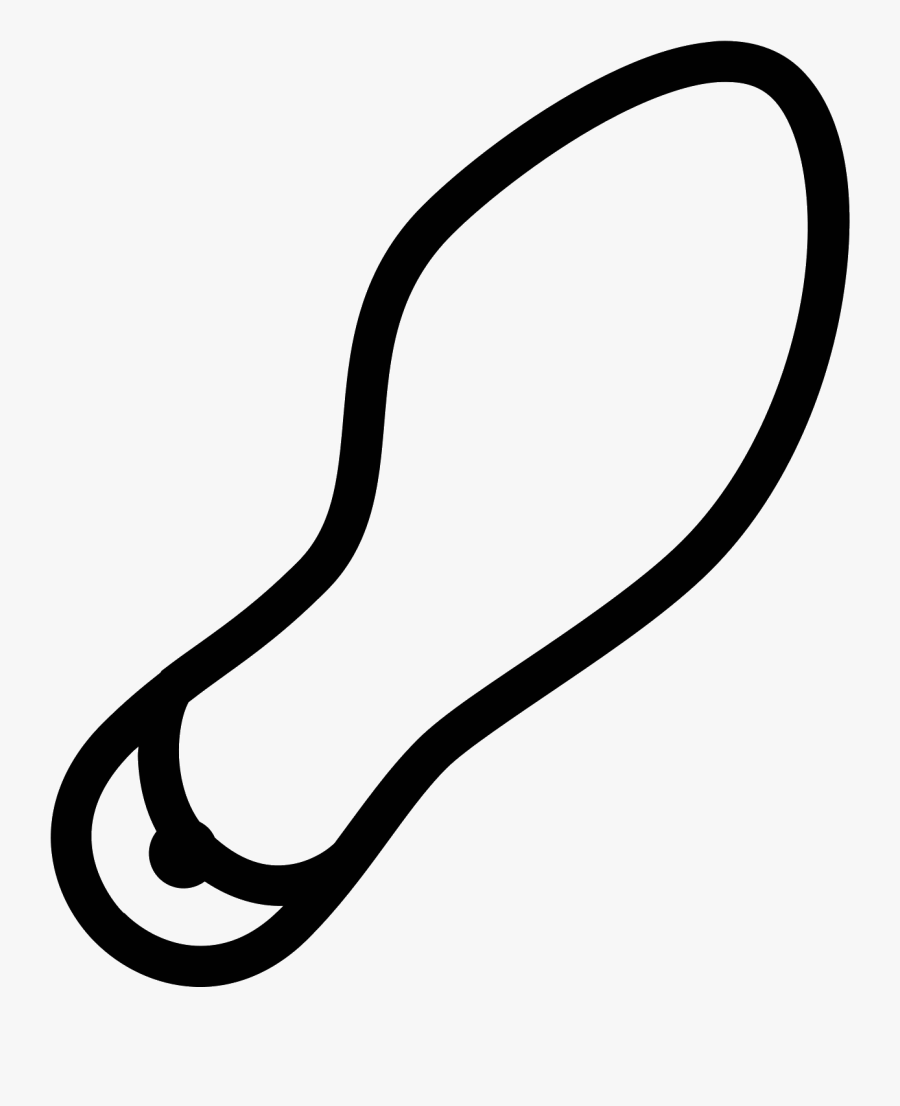 The Icon Is Comprised Of The Outline Of A Right - Women Shoe Sole Vector, Transparent Clipart