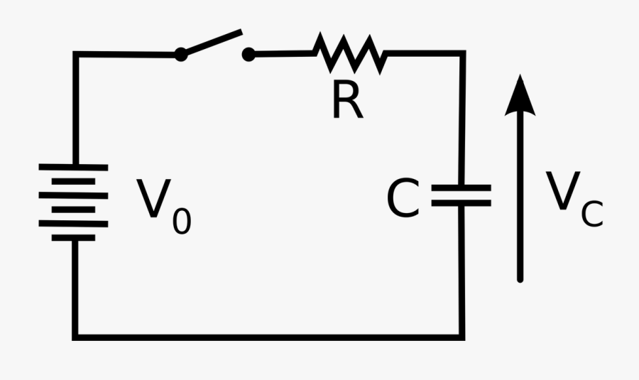 Electric Circuits Resistance Of Capacitors Physics - Electric Circuit With Capacitors, Transparent Clipart