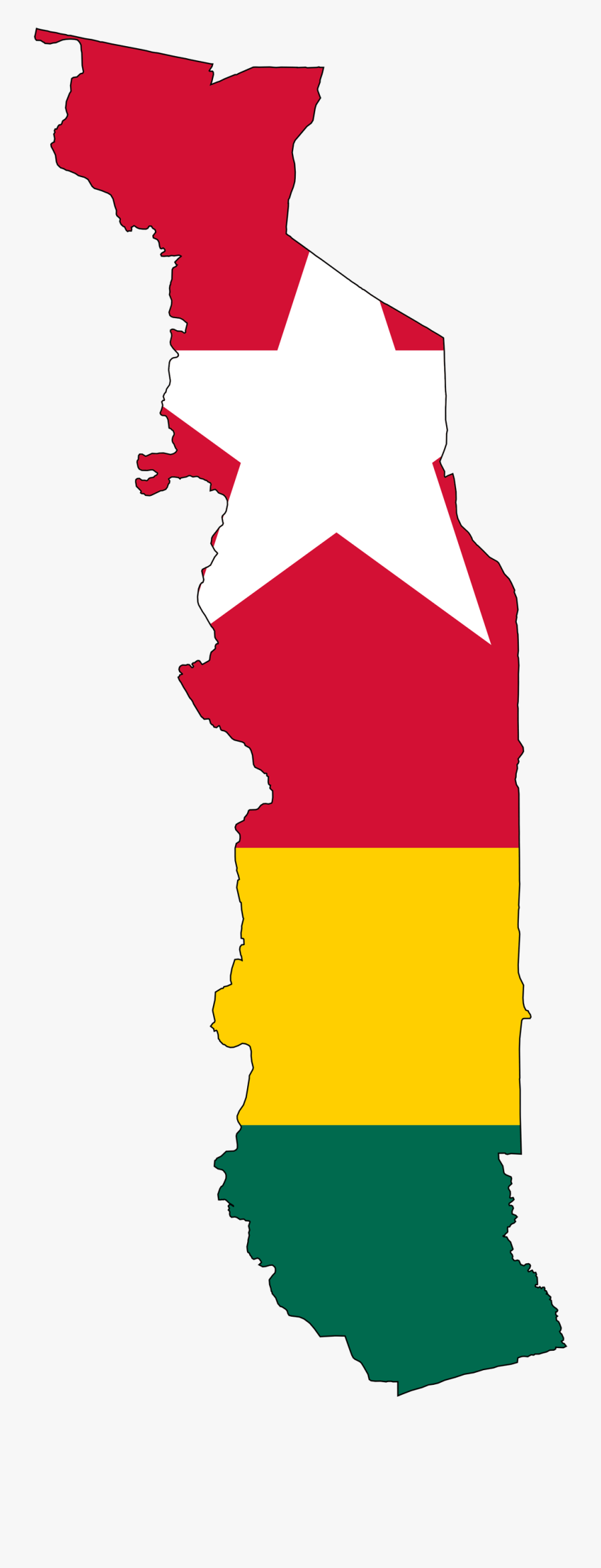 Flag Map Of Togo, Transparent Clipart