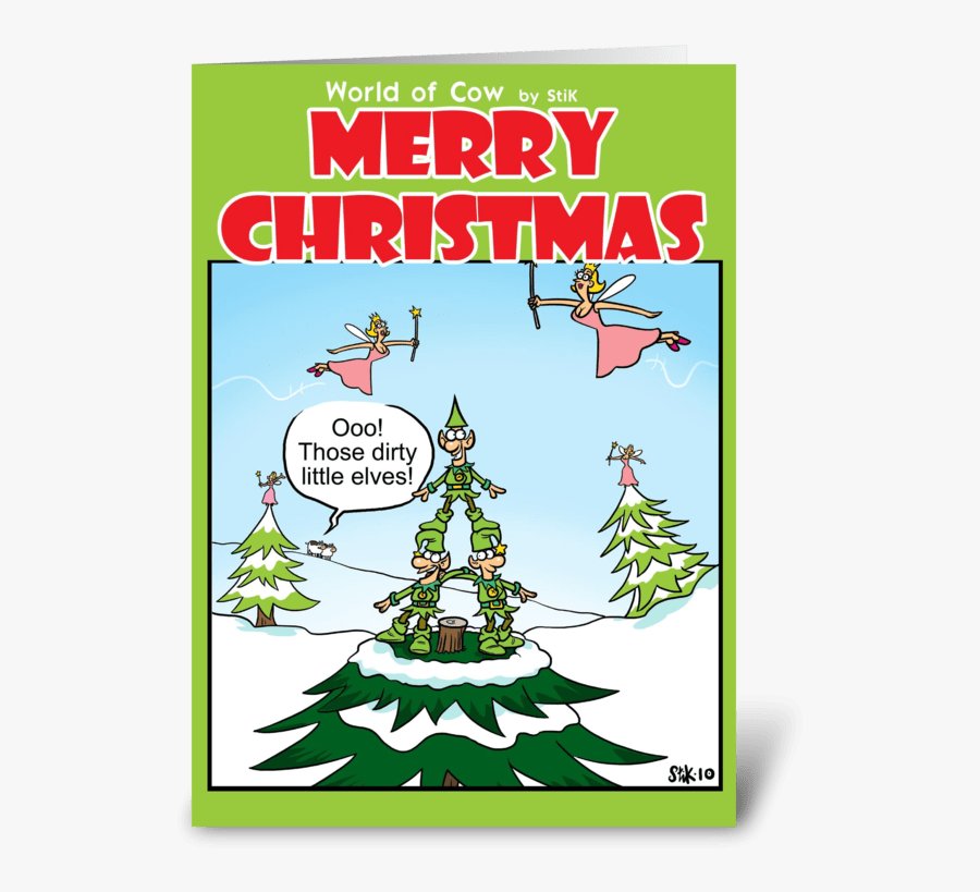 Dirty Little Elves Christmas Card Greeting Card - Dirty Christmas Cards, Transparent Clipart