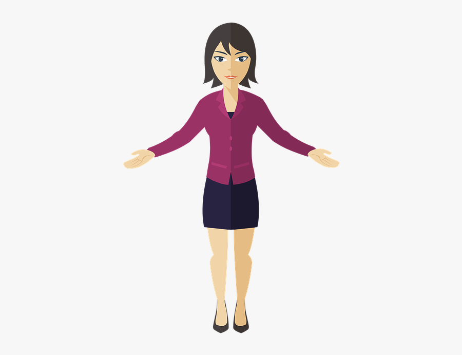 Business Woman, Presentation, Business, Corporate - Woman Cartoon No Background, Transparent Clipart