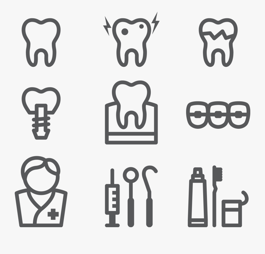 Dentist Clipart Border - Icones Odontologia Png, Transparent Clipart