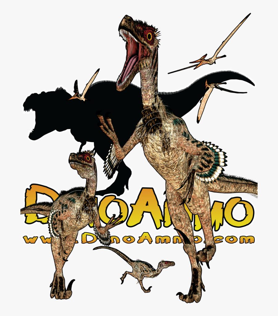 Dino Ammo Velociraptor Full Color Short Sleeve T Shirt - Illustration, Transparent Clipart