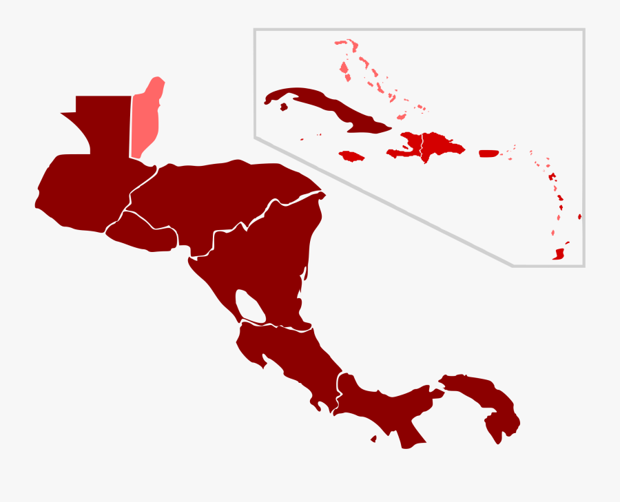 Central America Map Png Clip Art Black And White Download - Central America And Caribbean Map Png, Transparent Clipart