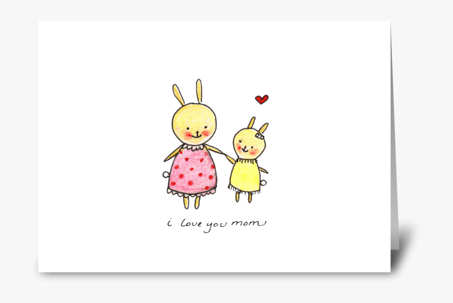 Bunny Mom Greeting Card - Cartoon, Transparent Clipart
