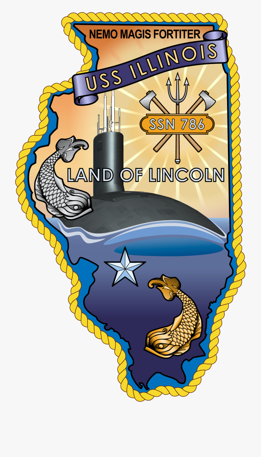 Emblem Of The Uss Illinois"
 Class="img Responsive - Uss Illinois Logo, Transparent Clipart