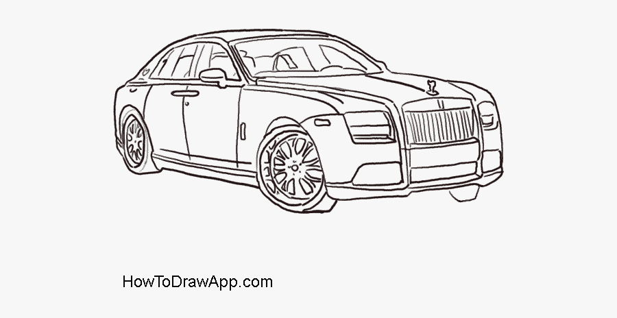 How To Draw Rolls Royce Step Step - Rolls Royce Wraith Drawing, Transparent Clipart