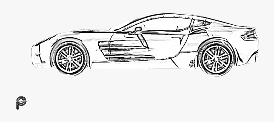#car #sketching #sketch #picsartpassion De #myedit - Aston Martin One-77, Transparent Clipart