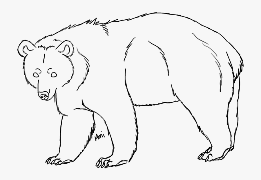 Black Bear Drawing - Bear Line Art Png, Transparent Clipart