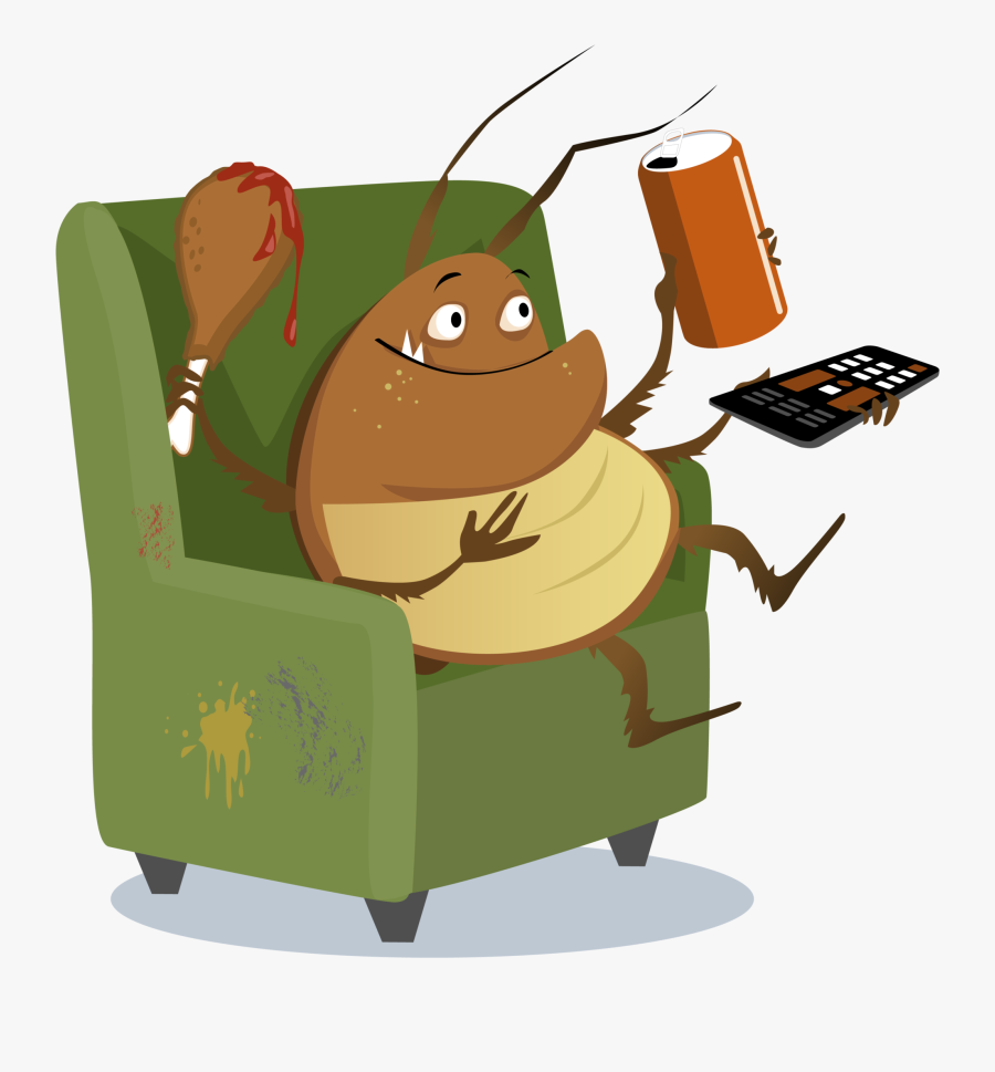 Cockroach Watching Tv, Transparent Clipart