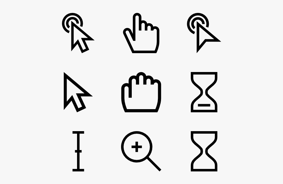 Cursor Collection - Puntero Del Mouse Para Colorear, Transparent Clipart