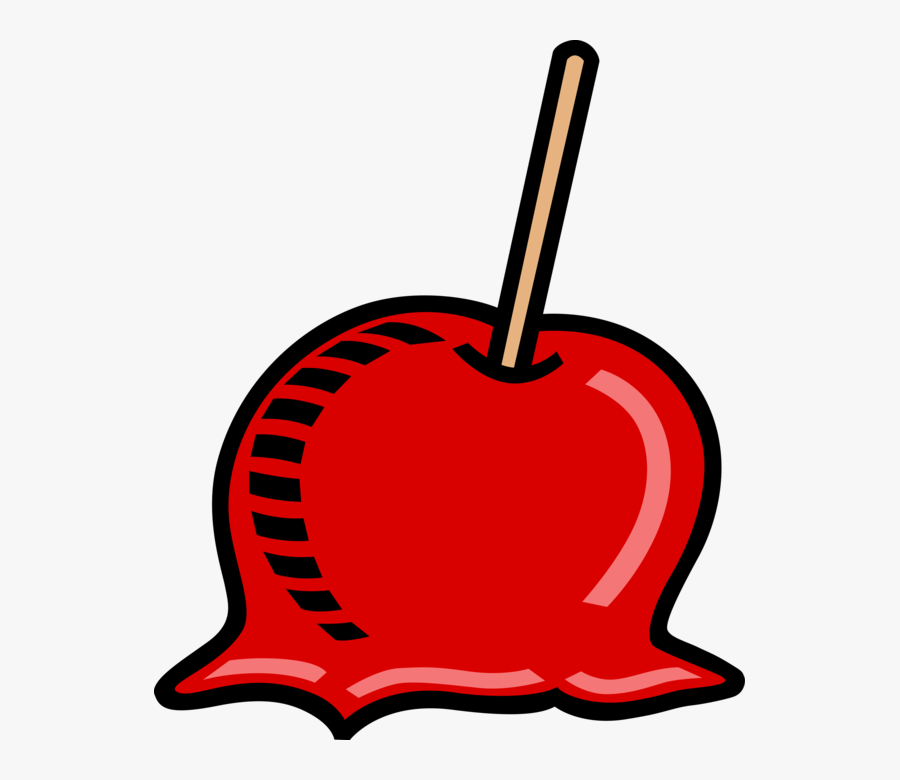 Vector Illustration Of Candy Apple Covered In Hard, Transparent Clipart