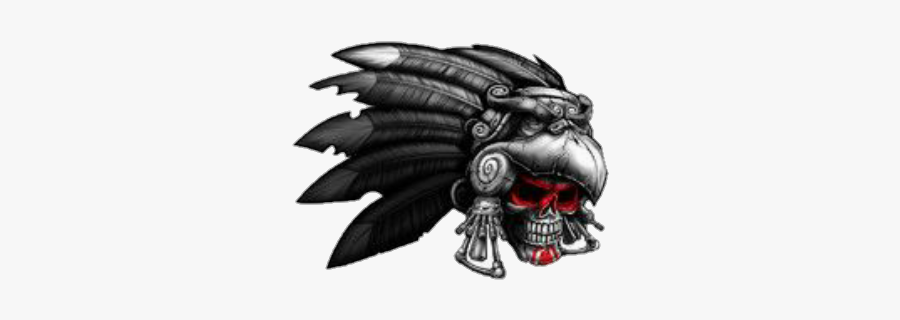#indian #skull #feather #tattoo - Aztec Warrior Tattoo Drawings, Transparent Clipart