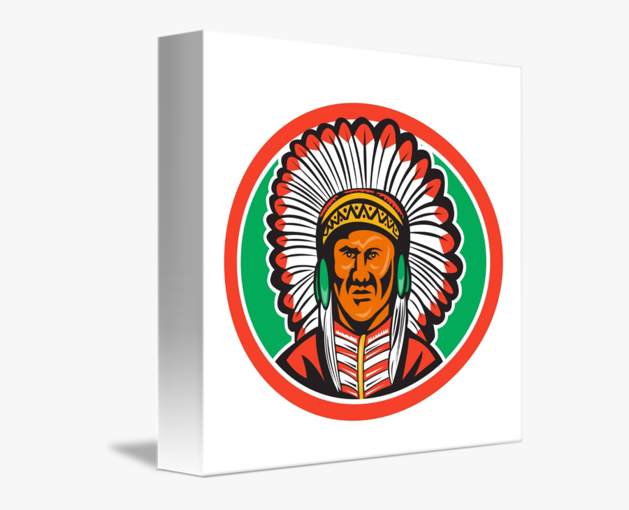 Transparent Native American Chief Clipart - Chief Hat American Indian Cartoon, Transparent Clipart