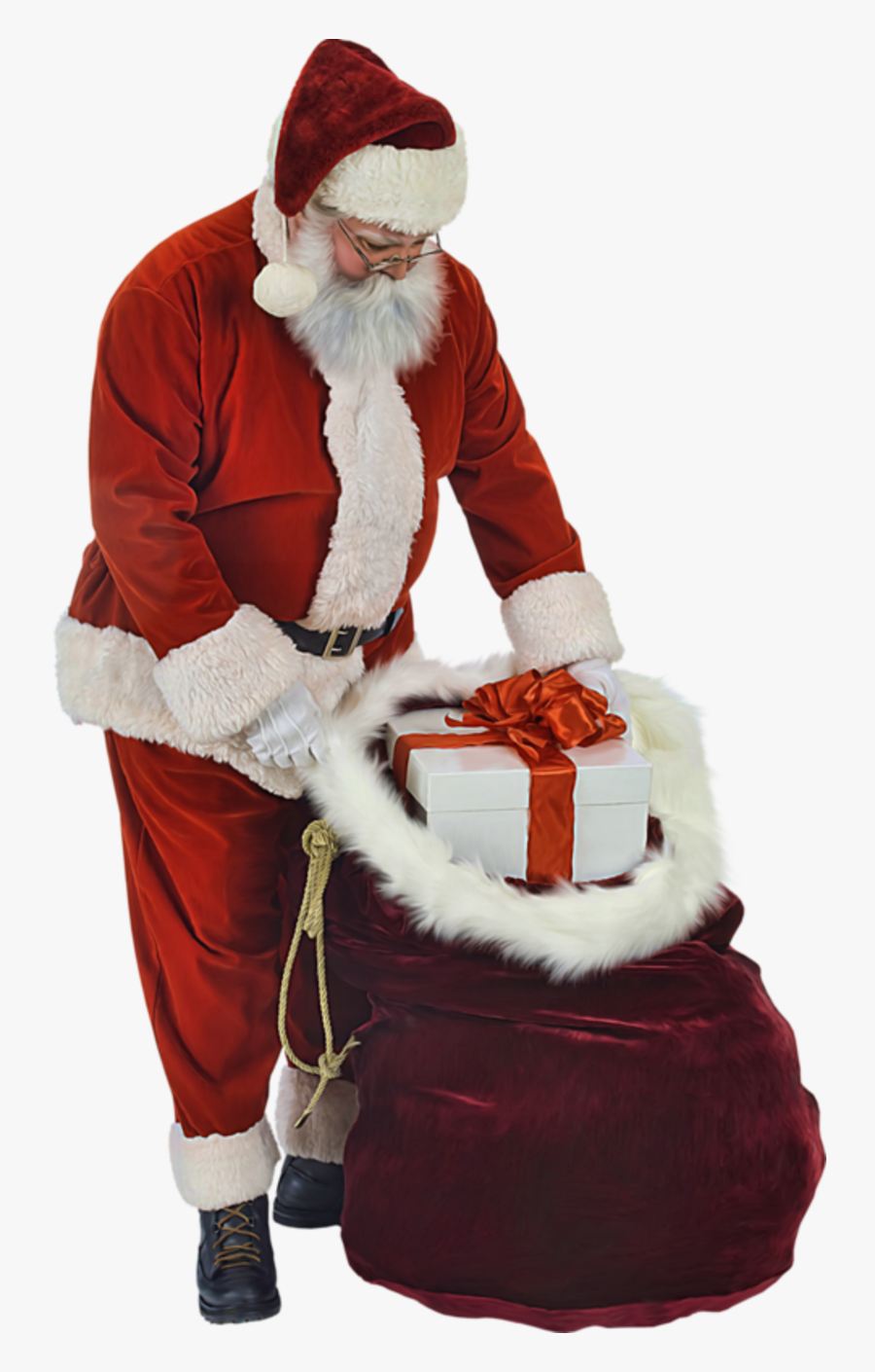 Santa with sack of toys free transparent clipart clipartkey