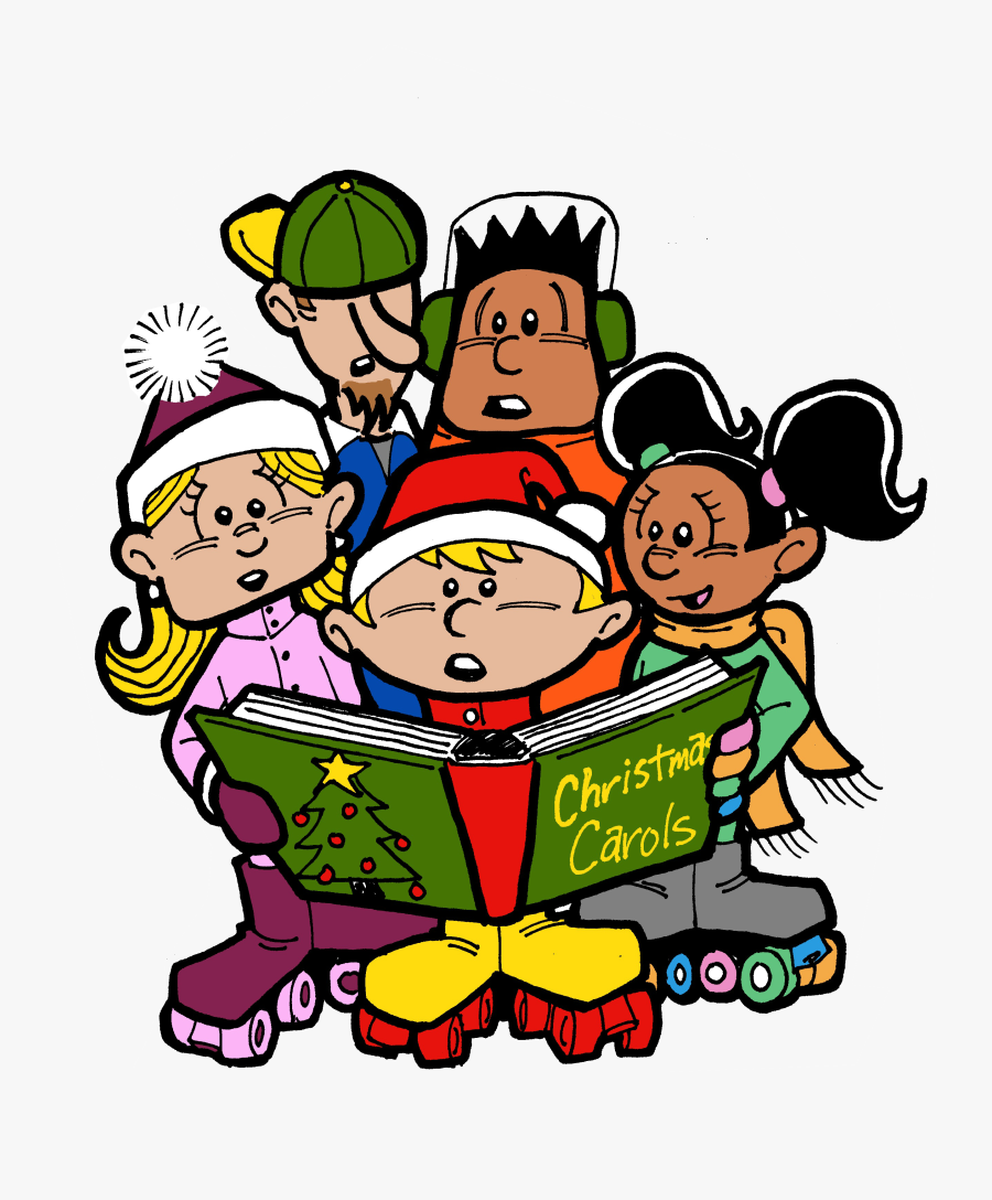 Christmas Carolers Cartoon, Transparent Clipart