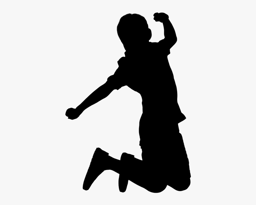 Jumping, Kids, Child, Silhouette, Happy - Gcse Results Day 2019, Transparent Clipart
