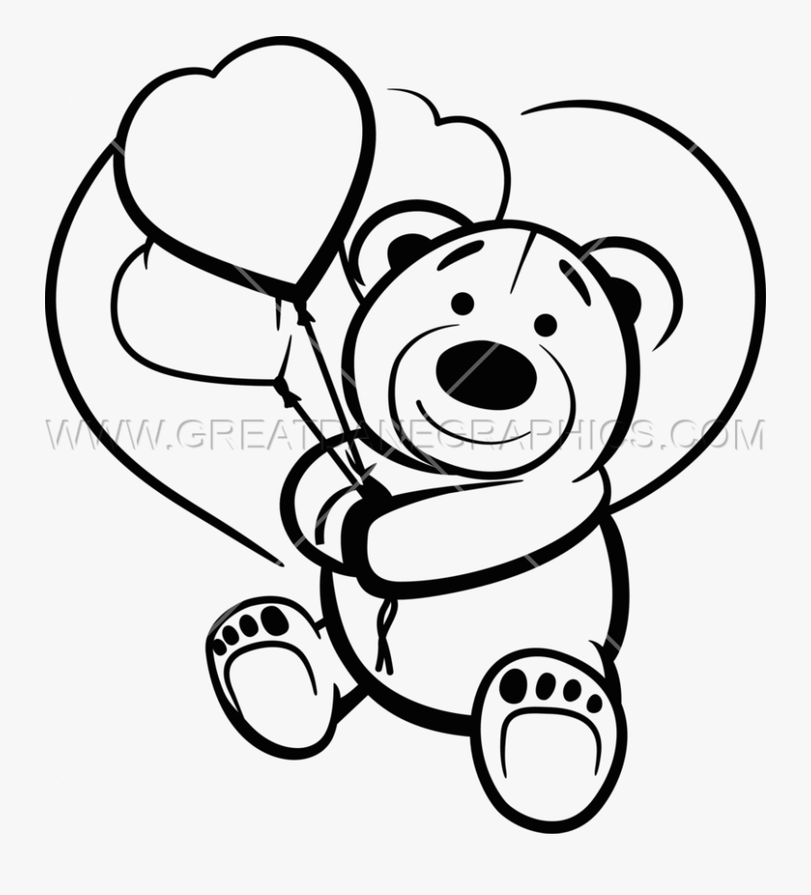 Ballon Drawing Teddy Bear Transparent Png Clipart Free - Drawing, Transparent Clipart