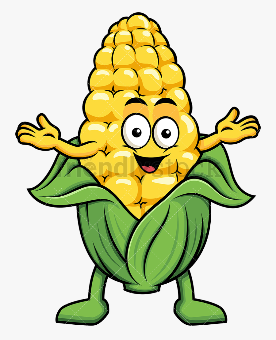 Corn Happy Mascot Transparent Png - Cartoon Corn Clipart, Transparent Clipart