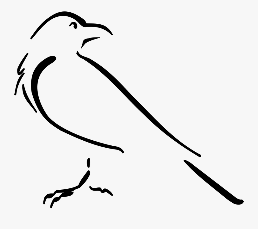 Crow Clipart Easy Draw - Crow Outline, Transparent Clipart