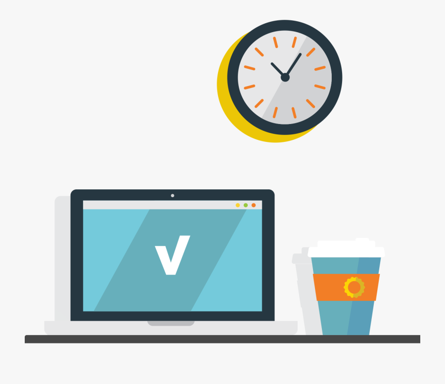 Laptopclock, Transparent Clipart