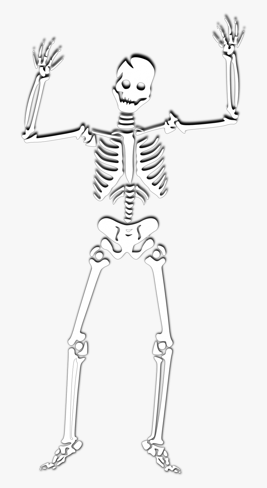 Skeleton With Hands Up, Transparent Clipart