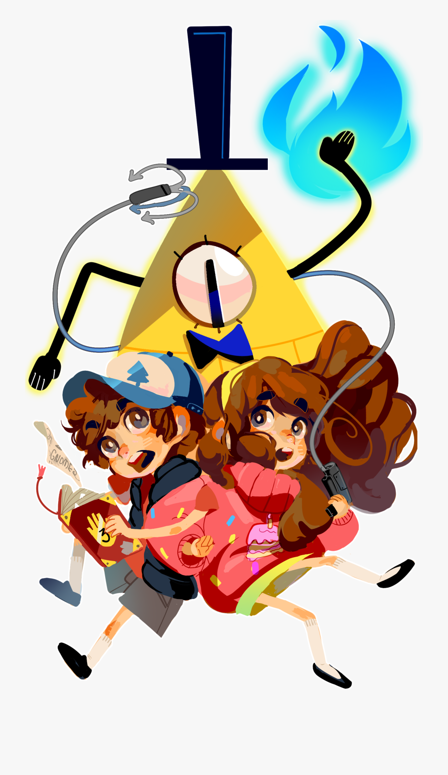Dipper Mabel Bill - Bill Gravity Falls Fanart, Transparent Clipart