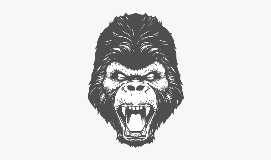 Clip Art Printed Vinyl Gorilla Head - Screaming Gorilla Logo, Transparent Clipart