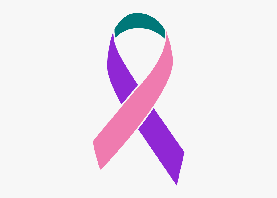 Purple, Teal, And Pink Colored Thyroid Cancer Ribbon - Suicide Prevention Week, Transparent Clipart